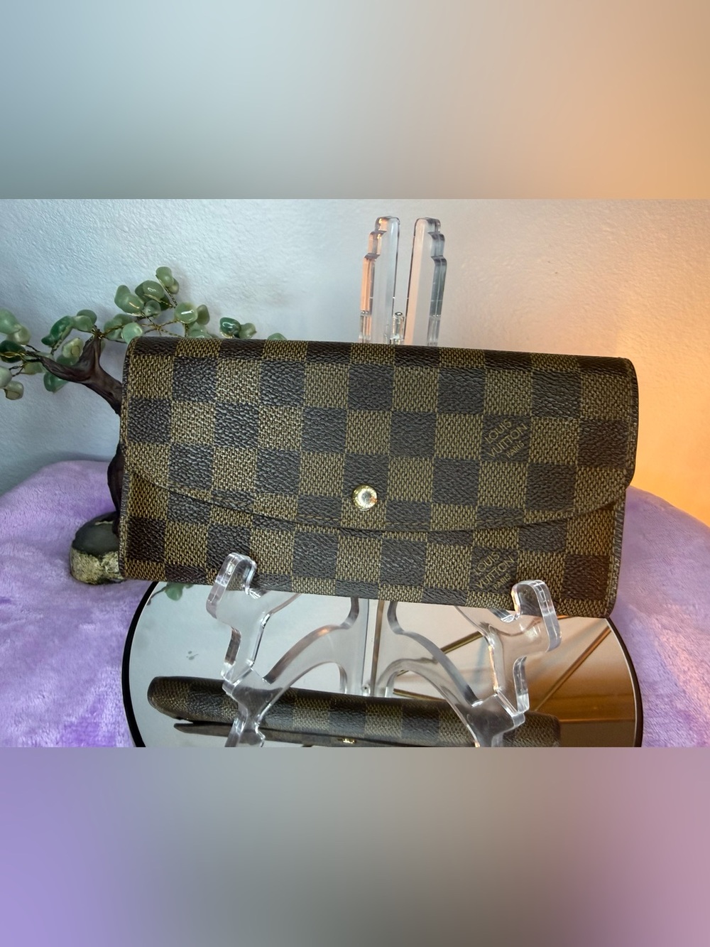Louis Vuitton Emilie Wallet N63019 Damier Ebene Long Wallet Brown Authentic